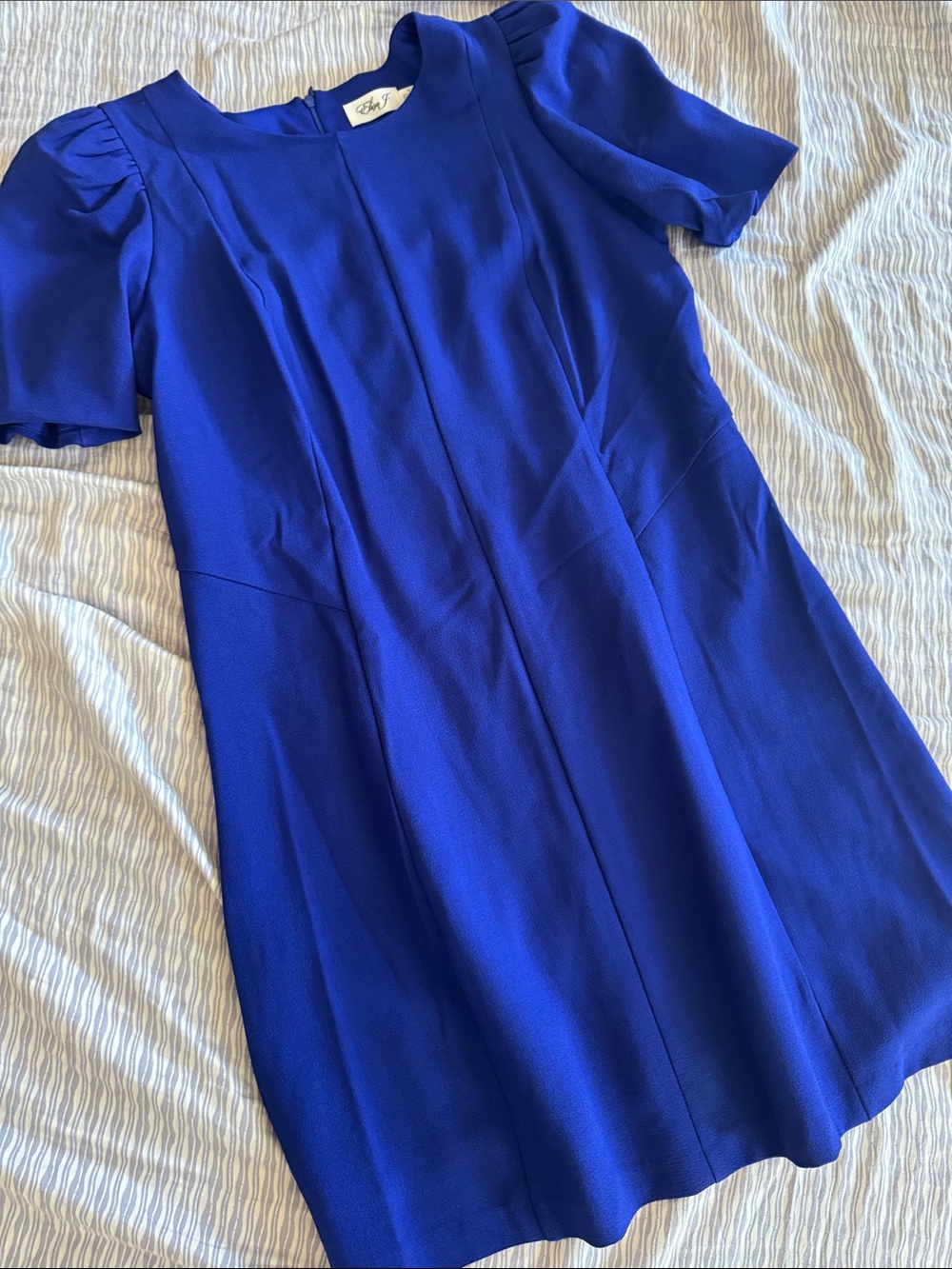 Royal Blue Short Sleeve A-Line Dress